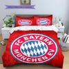 FC Bayern München Team Logo Muster Bettwäsche Heimdekoration Geburtstagsgeschenk (1 Bettbezug + 2 Kissenbezüge, ohne Füllung)