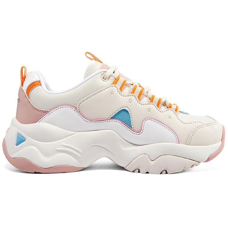 Skechers DLites 3.0 Milk Bear Fabric Leather Retro Sports Low-Top Lifestyle Shoes Women Sneakers White Pink 149914-WMLT