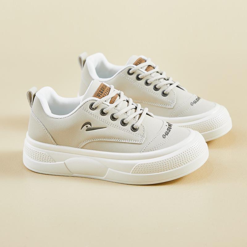 Spring student versatile little white board shoes women's niche plain platform casual shoes retro simple sports shoes