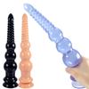 Gourd Pull Beads Suction Cups Slim Pvc Shaped Anal Plugs Crystal Clear Roller Balls Backstage Long Anal Strips Erotic Products