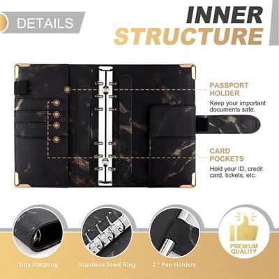 PU Leer Budget Binder Met Contanten Enveloppen Zakken Rits Klein Frans Budget Etui Binder Voor Sparen A6 Planner Organizer
