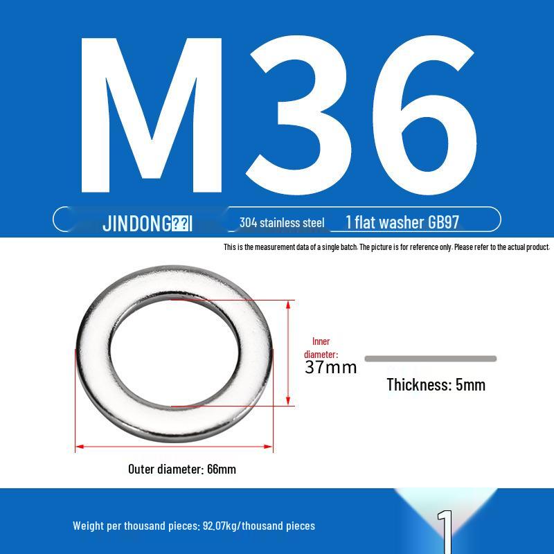 Stainless Steel 304/201/316 Oversized Thick Flat Washer Gasket Screw Washer GB97/GB96