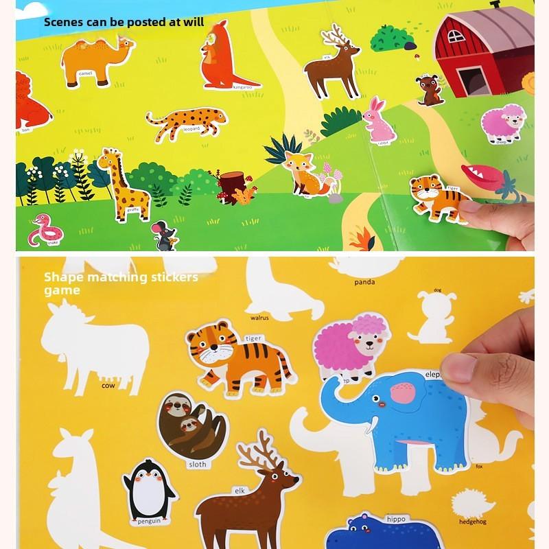 Developmental Kids Sticker Book Reusable Paper Bubble Stickers Creative Play