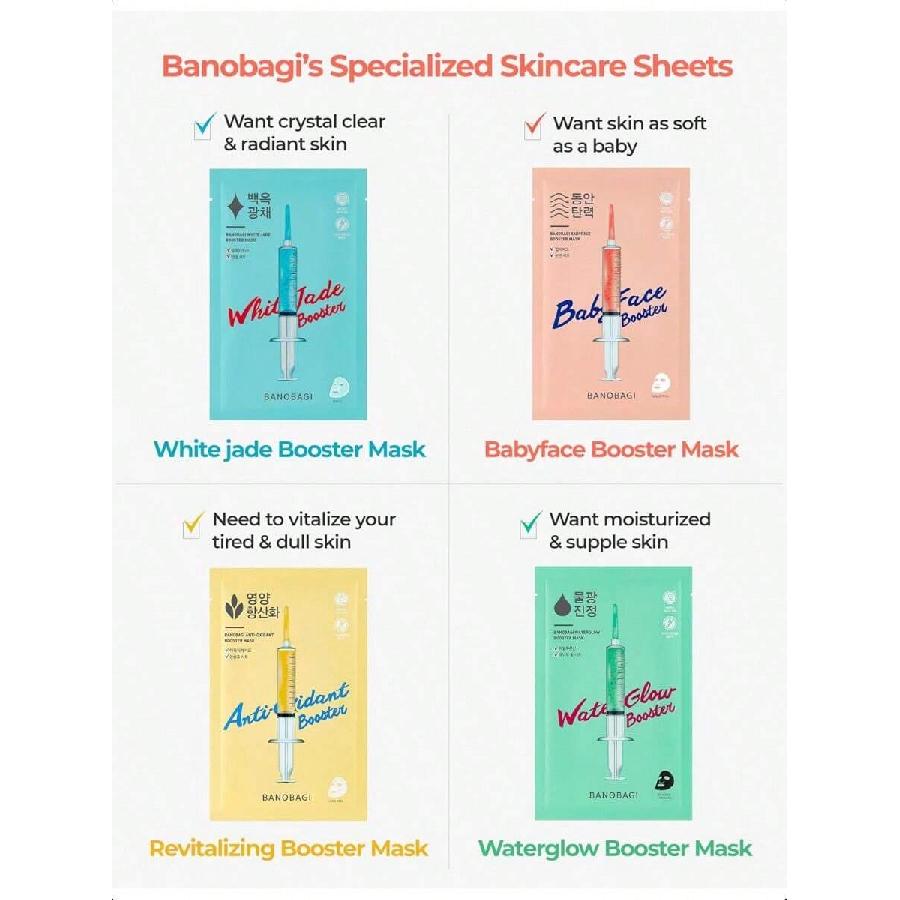 Banobagi Anti-Oxidant Booster Mask 5EA| Korean Collagen Hydrating Face Masks | Beauty Collagen Face Mask Sheet Set | Moisturizing Face Mask Skincare