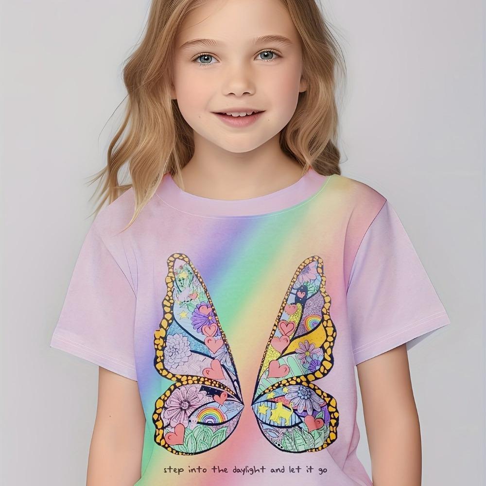 Children's Clothing Girl T-Shirts Short Sleeve Children T-Shirt Cute Pattern Print Casual Girl Clothes Kids Summer Clothes Tops