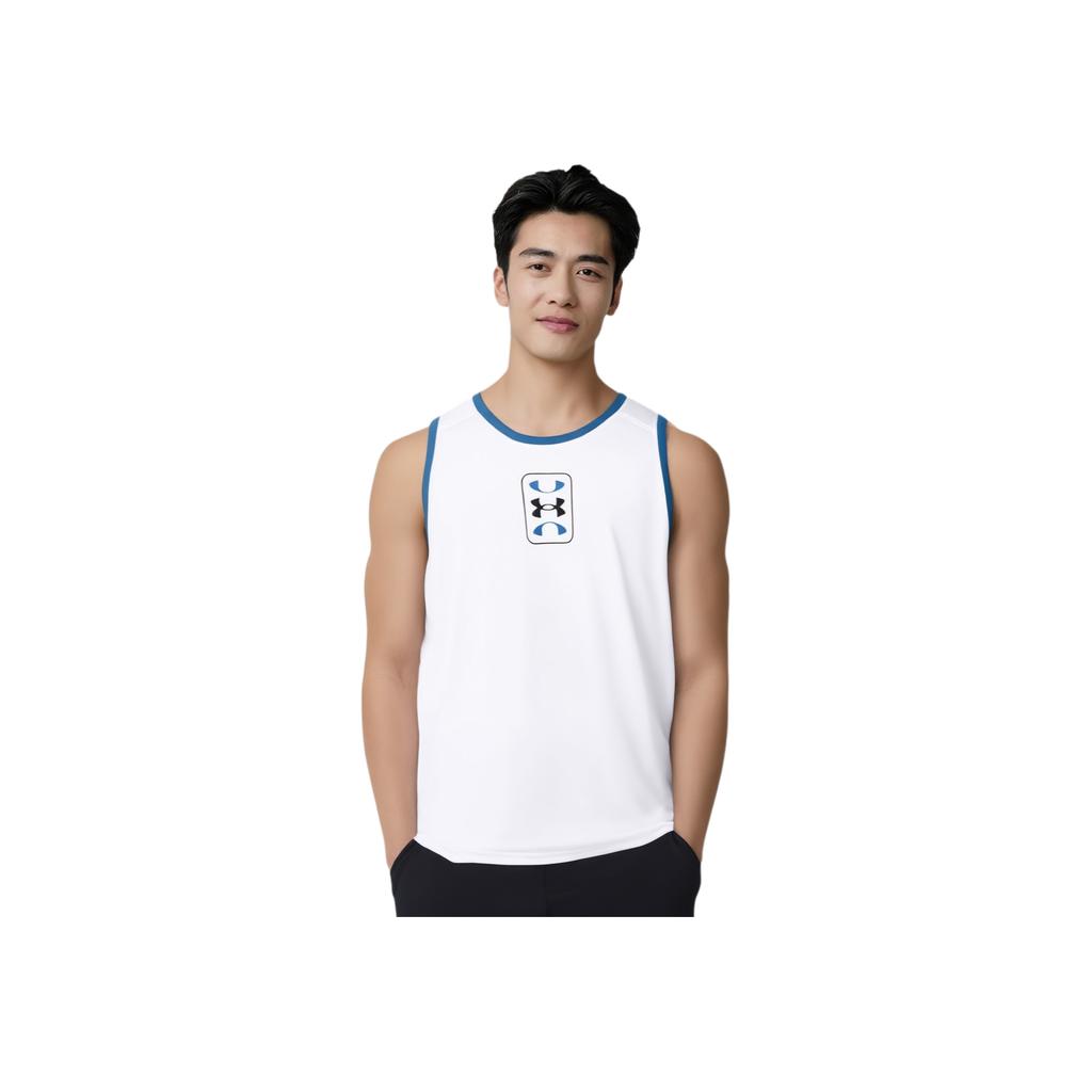 Under Armour Loose Fit Sweat-Wicking Breathable Sleeveless T-Shirt Men tops White 1383399-100
