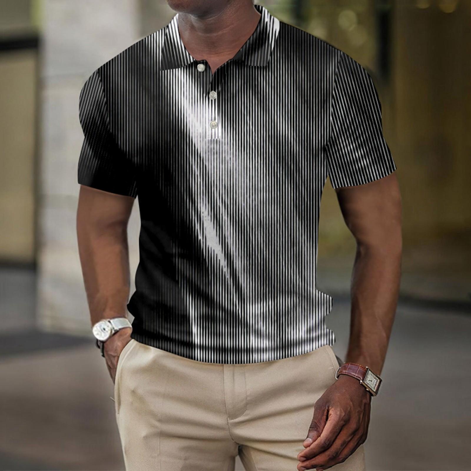 

Мужская летняя рубашка для гольфа с принтом Botton, короткий рукав, мужская повседневная модная рубашка L белый