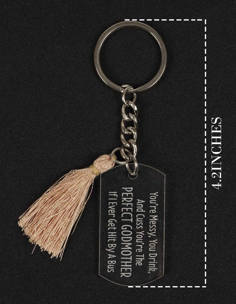 Inkdotpot Key Chain For Godmother Engraved Acrylic Key Holder Housewarming
