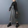 Langarm Plus Größe Vintage neue Kleider für Frauen lässig locker Frühling Herbst Hemdkleid
