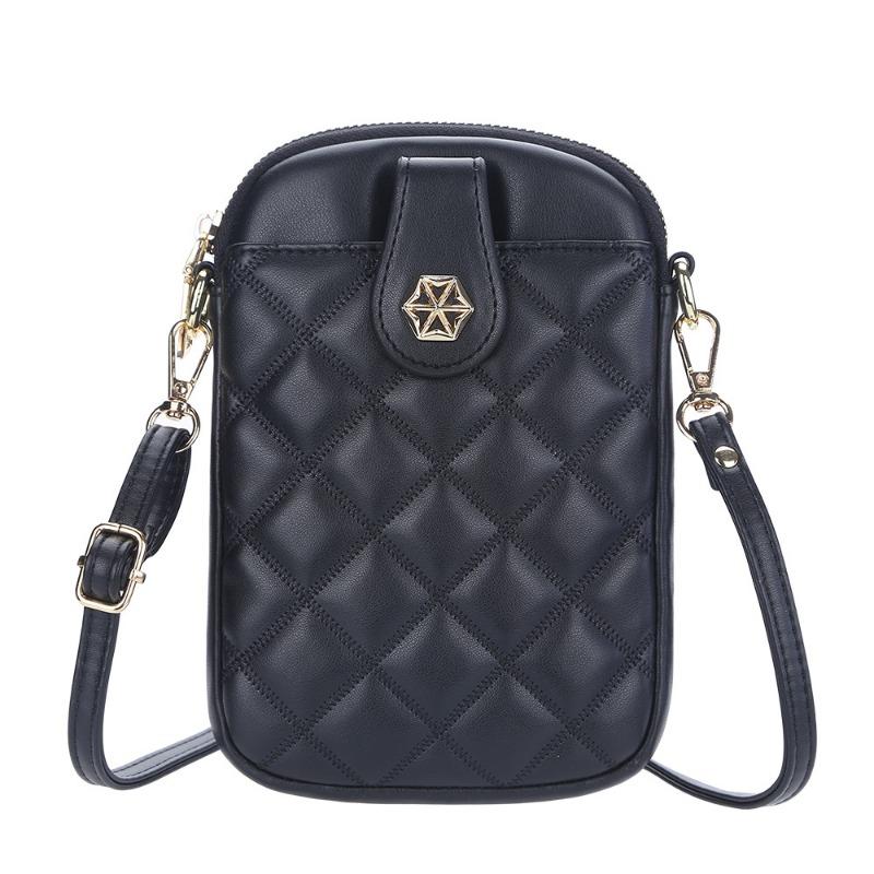 New women's mobile phone bag fashion rhombus messenger bag zipper large capacity shoulder bag women