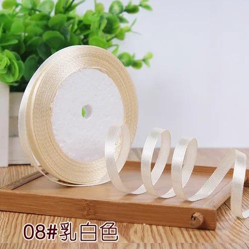 25Yards 6mm Silk Satin Ribbons for Crafts Bow Handmade Gift Wrap Partys Christmas Wedding Decorative Artificial DIY Accessories