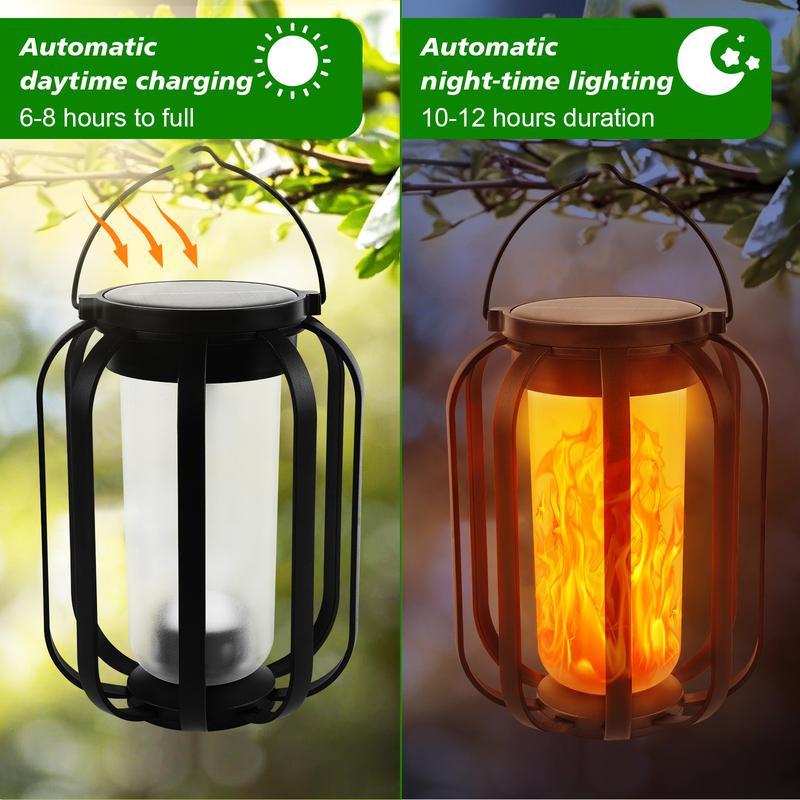 Solar Flameless , Solar Outdoor Light With Base, 4 Modes, With Tripod, Can Be Hung Or Placed,for Camping, Garden Decor