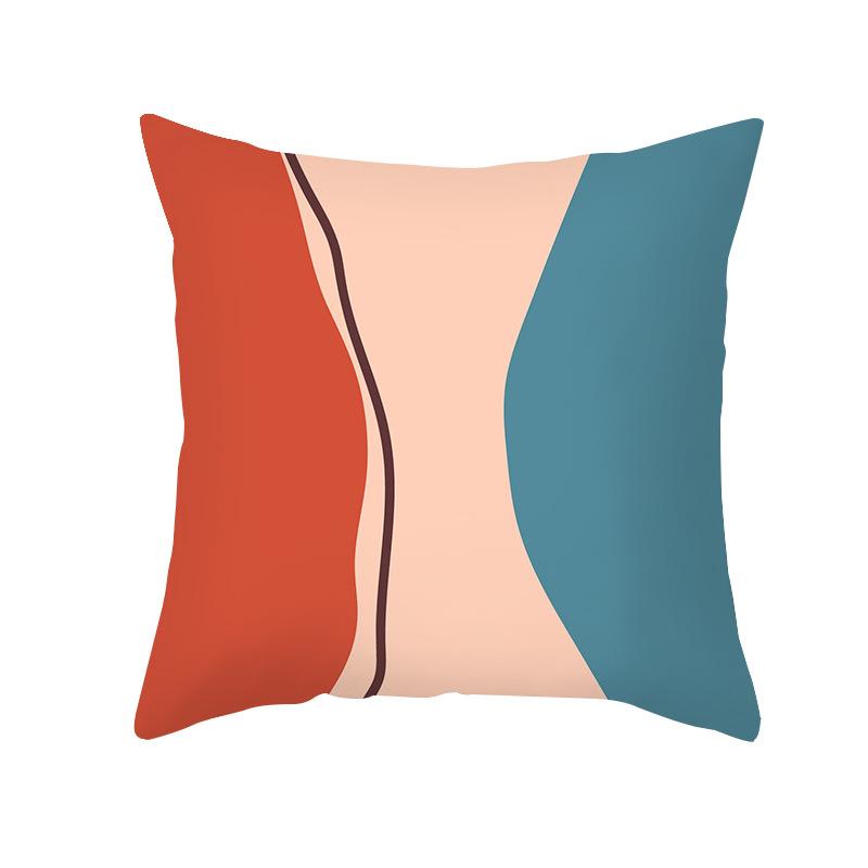 Ins Nordic Simple Abstract Morandi Pillow Cover Peach Skin Cushion Cover Office Sofa Cushion Cover