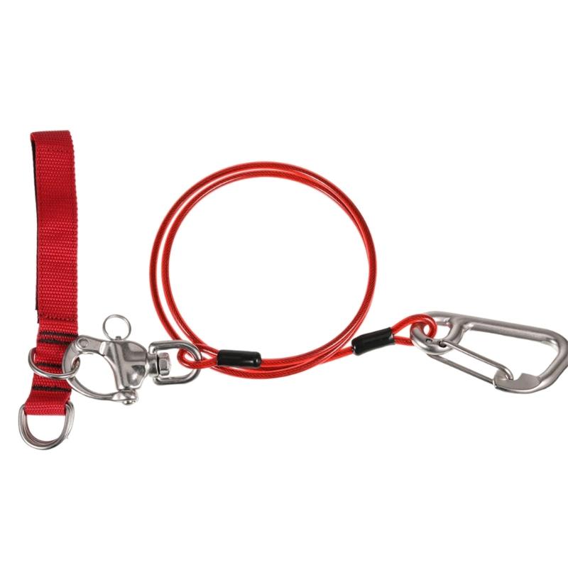 Underwater Diving Freediving Lanyard Diving Safety Lanyard Rope with Wristband & Carabiner Dive Accessories Enduring