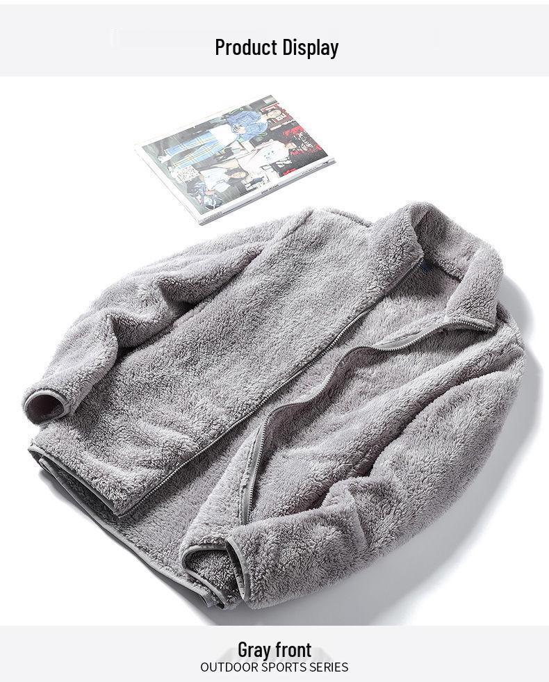 Men's/Women's Double-Sided Fleece Windbreaker: Thickened Jacket for Spring, Autumn, and Winter