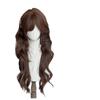 Chocolate Brown Long Curly Wig with Bangs - Y2K Sweetheart Style