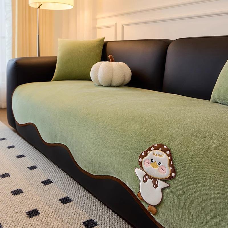 

Нескользящий защитный чехол на диван Универсальный чехол на диван с неровностями Подушка для дивана Чехол для дивана с мультяшной вышивкой Декор для гостиной 90X90cm