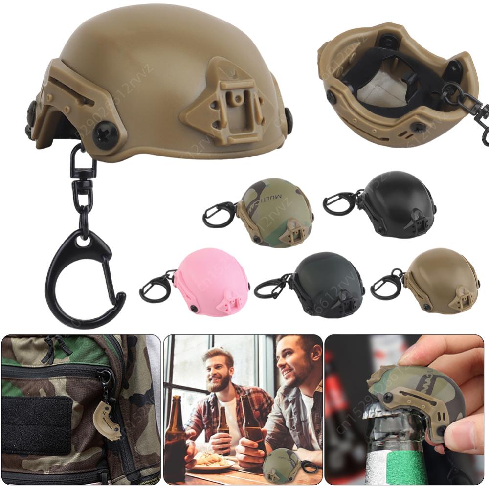 Portable Tactical Mini Fast Helmet Key Ring Keychain Bottle Opener Hiking Camping Bottle Cap Opener Outdoor Tool