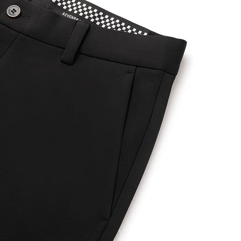 SEPTWOLVES Men's Autumn/Winter Knitted Brushed Straight Casual Pants