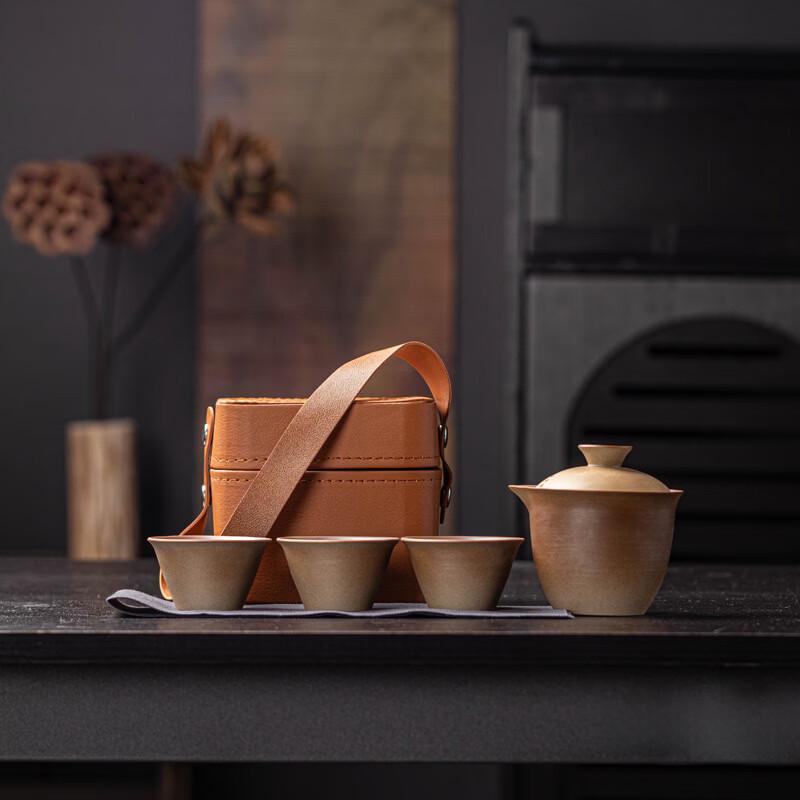 Coarse Pottery Travel Tea Set