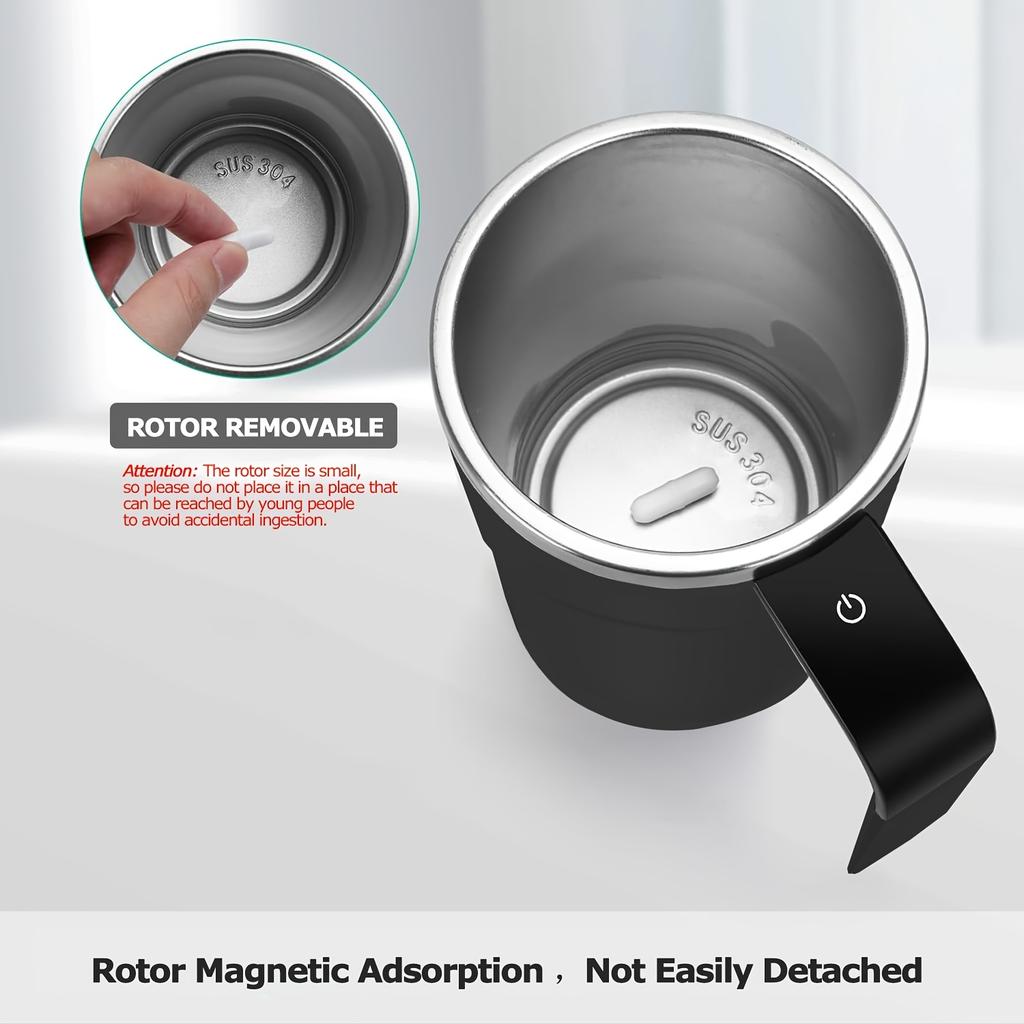 1Pc Electric coffee automatic mixing cup, rechargeable digital display screen magnetic stirrer, suitable for holiday gifts