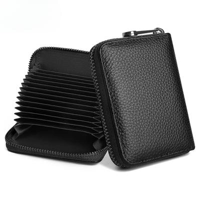 Leather 14 Slot Credit Card Wallet With Zipper Suitable For Women Or Men's Accordion Wallet