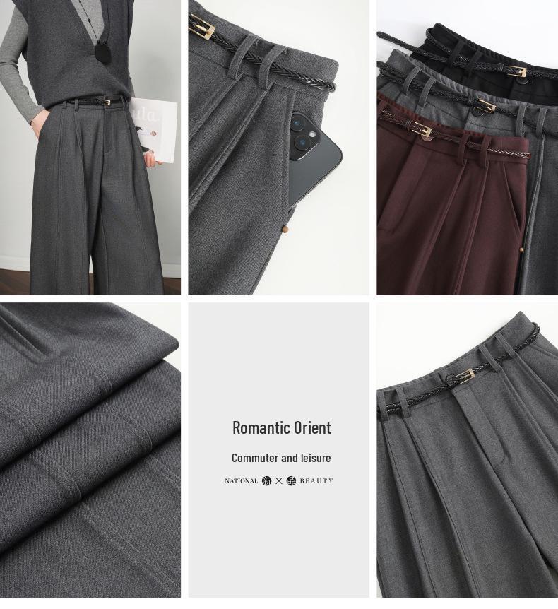 Genuine Slimming High-Waisted Wool Wide-Leg Pants - 2025 Autumn/Winter Loose Fit