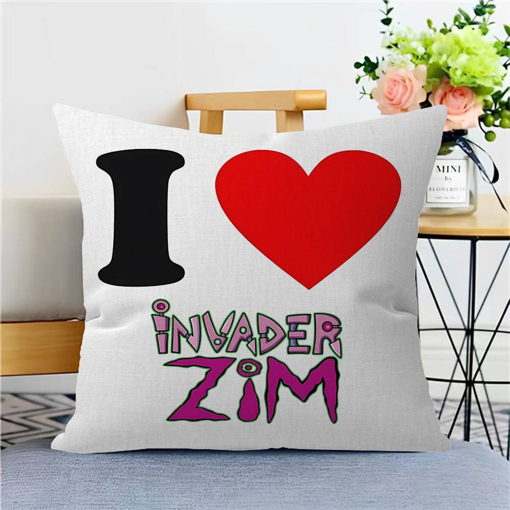 Funny Anime Invader ZIM Cushion Cover Inches Farmhouse Decor Home Throw Pillow Covers for Couch Decorations