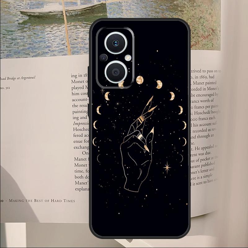 Fortune Telling Moon Stars Hands Art Cover For OPPO Reno 11F 12F 13F 14F 10 11 12 13 14 Pro 7 8 Lite OPPO Find X6 X8 X9 Pro Case