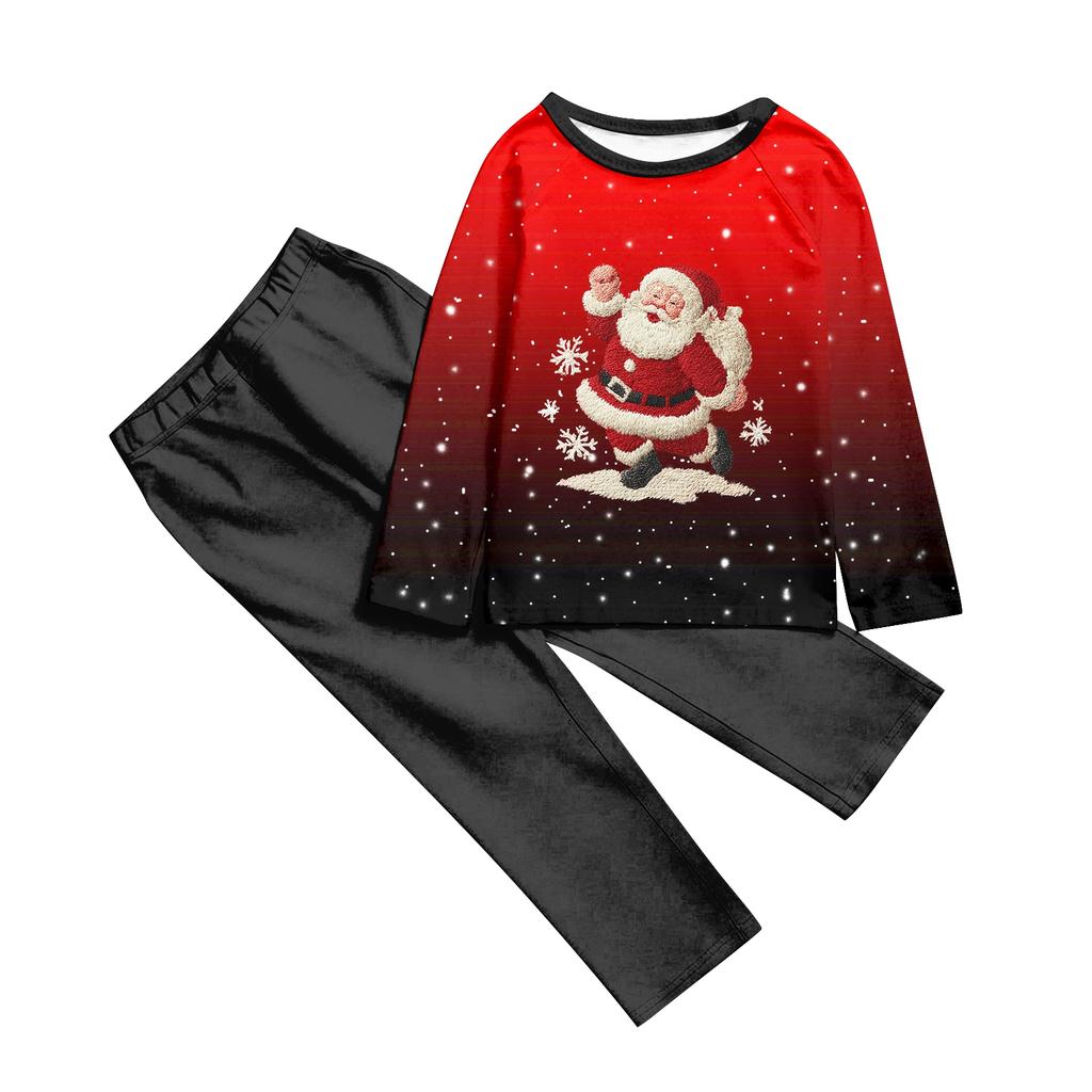 Family Casual Comfortable Long Sleeved Long Pants 3D Christmas Printed Parent-child Set