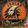 Vintage Indian Motorcycle Metal Sign Retro Wall Decor Outdoor Indoor Weatherproof Aluminum Art