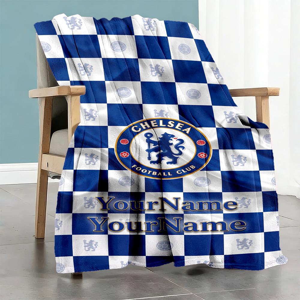 Chelsea Customize Text Blanket Lightweight Personalized Blanket Ultra-Soft Perfect for Living Room Seaside Bedding Nap Four Seasons Universal