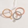 3Pcs Of Life Elastic Bracelet Set For Women Crystal Owl Key Lock Music Note Butterfly Heart Charm Bangle Jewelry
