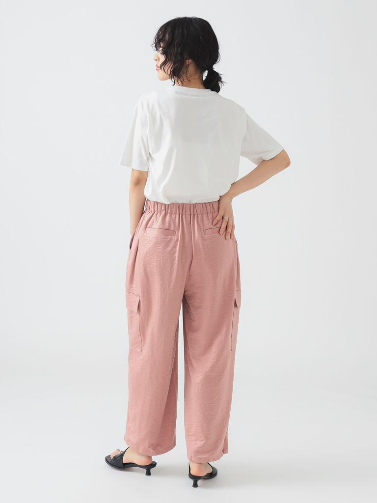 B.:MING LIFE STORE by BEAMS Damen Satin Cargohose (SM) Rosa