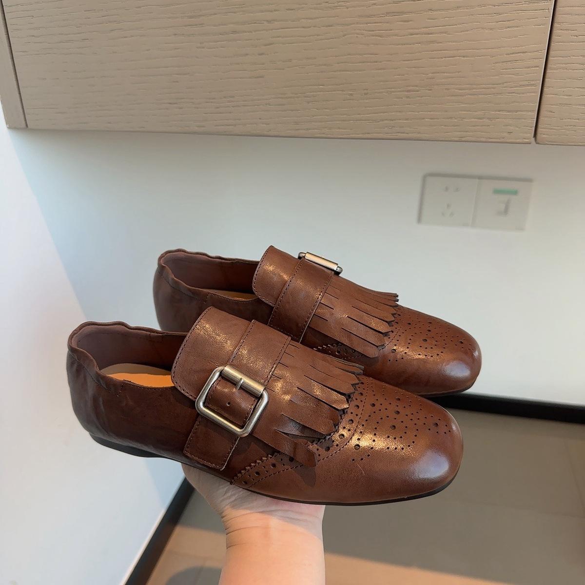 

Retro Bow Tie Shoes for Women 40 коричневий