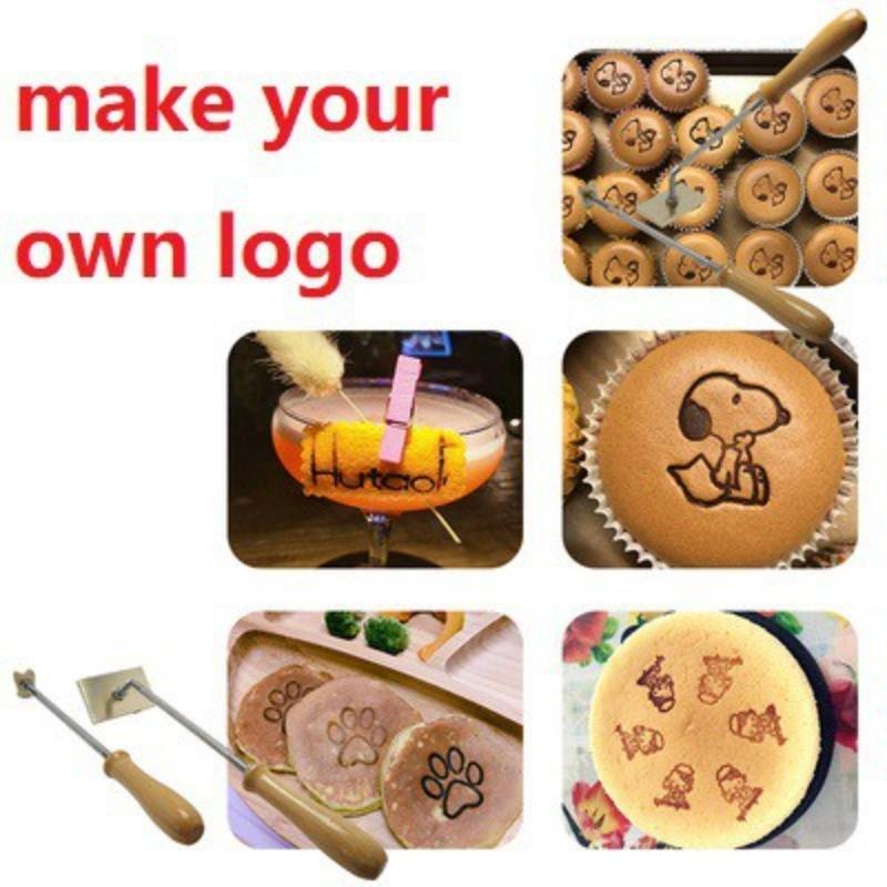 Gepersonaliseerde Vuur Brandend Koper Messing Stempel DIY Hout Leer Vuur Bakken Taart Brood Branding Stempel