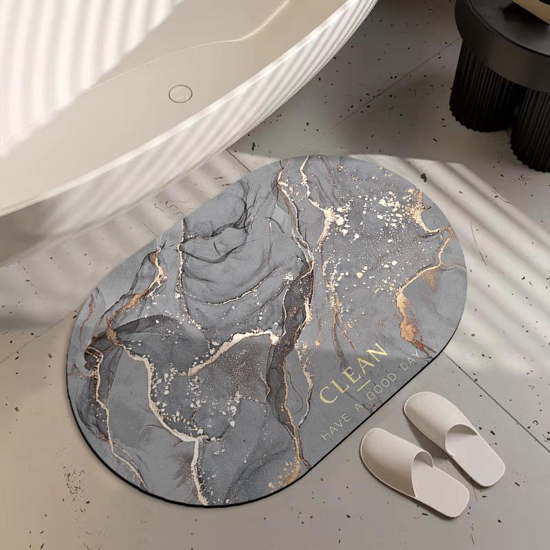 Bathroom Carpet Non-slip Floor Mat Absorbent Diatom Mud Foot Mats Imitation Marble Home Decor Rug for Toilet Shower Area