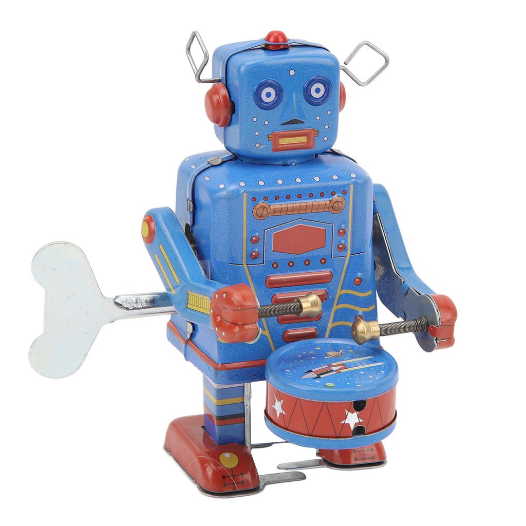 Wind Up Vintage Robot Toys Clockwork Walking Toy Retro Tinplate Toy for Photo Prop Decoration Gift Surprise Birthday