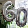 32inch Silver Number Foil Balloons Large Digit 0-9 Helium Globos Happy Birthday Party Decor Wedding Anniversary Graduation 2026