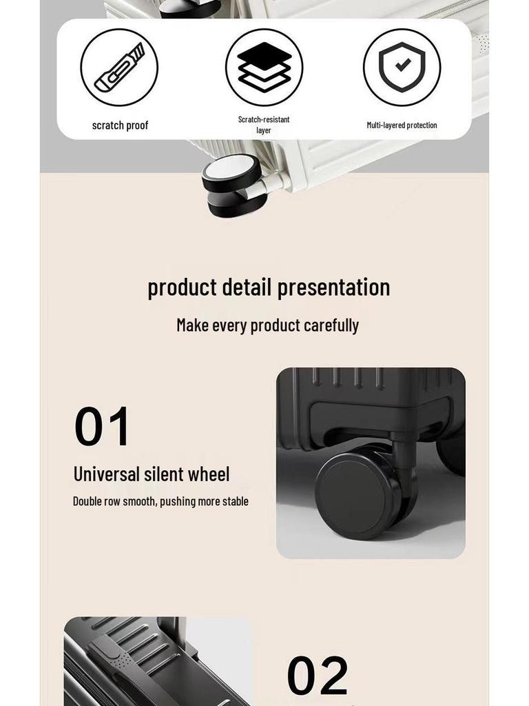 Trendy Large Capacity Retro Suitcase with Universal Wheels, Combination Lock for Men, Women, and Students