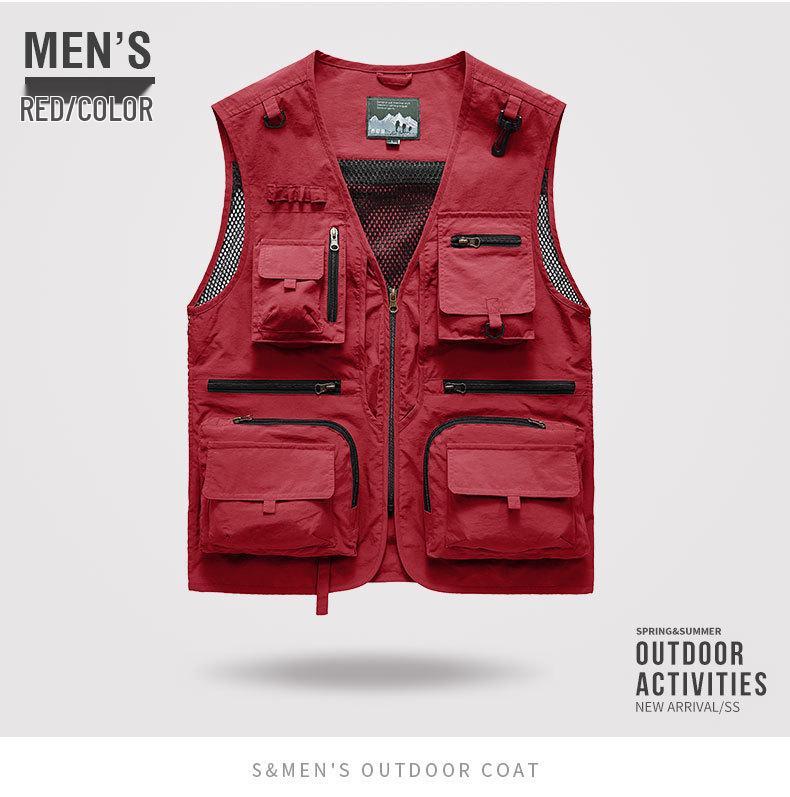 Men's Custom Logo Multi-Pocket Outdoor Fishing & Photography Vest