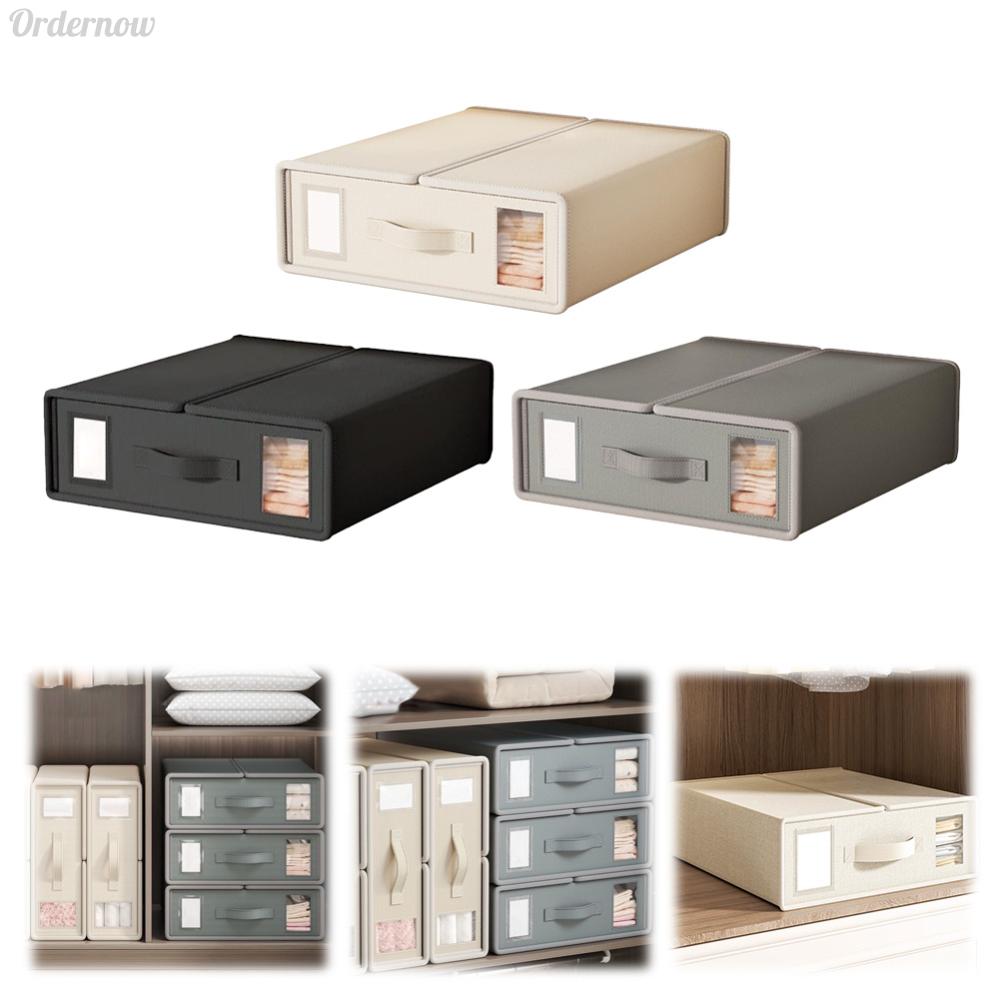 Non-Woven Blanket Quilt Storage Box with Lid Household Wardrobe Organizer Wear Resist Quilt Cover Organizer Box for Space Saving