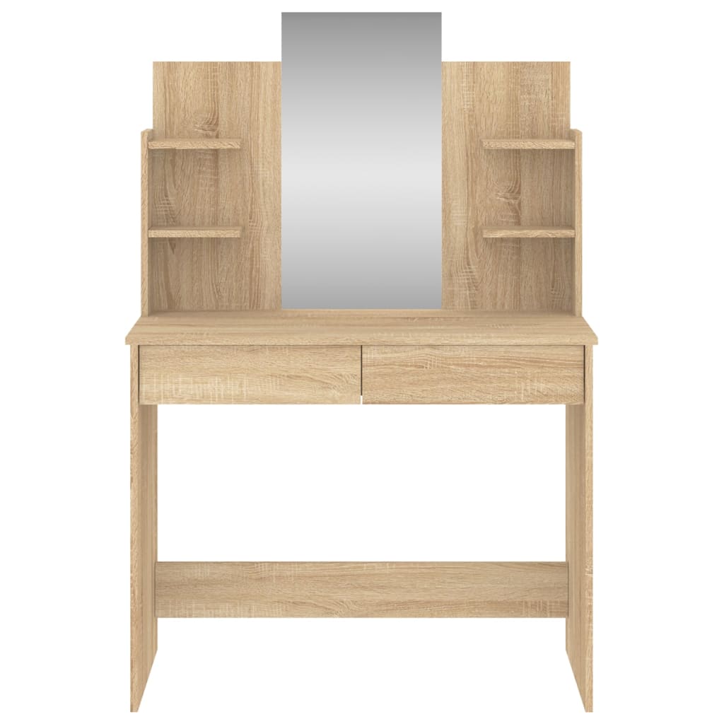 Makeup Table with Mirror Sonoma Oak 96 x 39 x 142 cm
