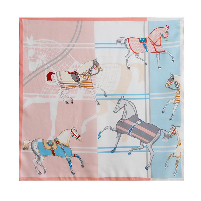 53Cm 100% mulberry silk square scarf classical printed small square scarf