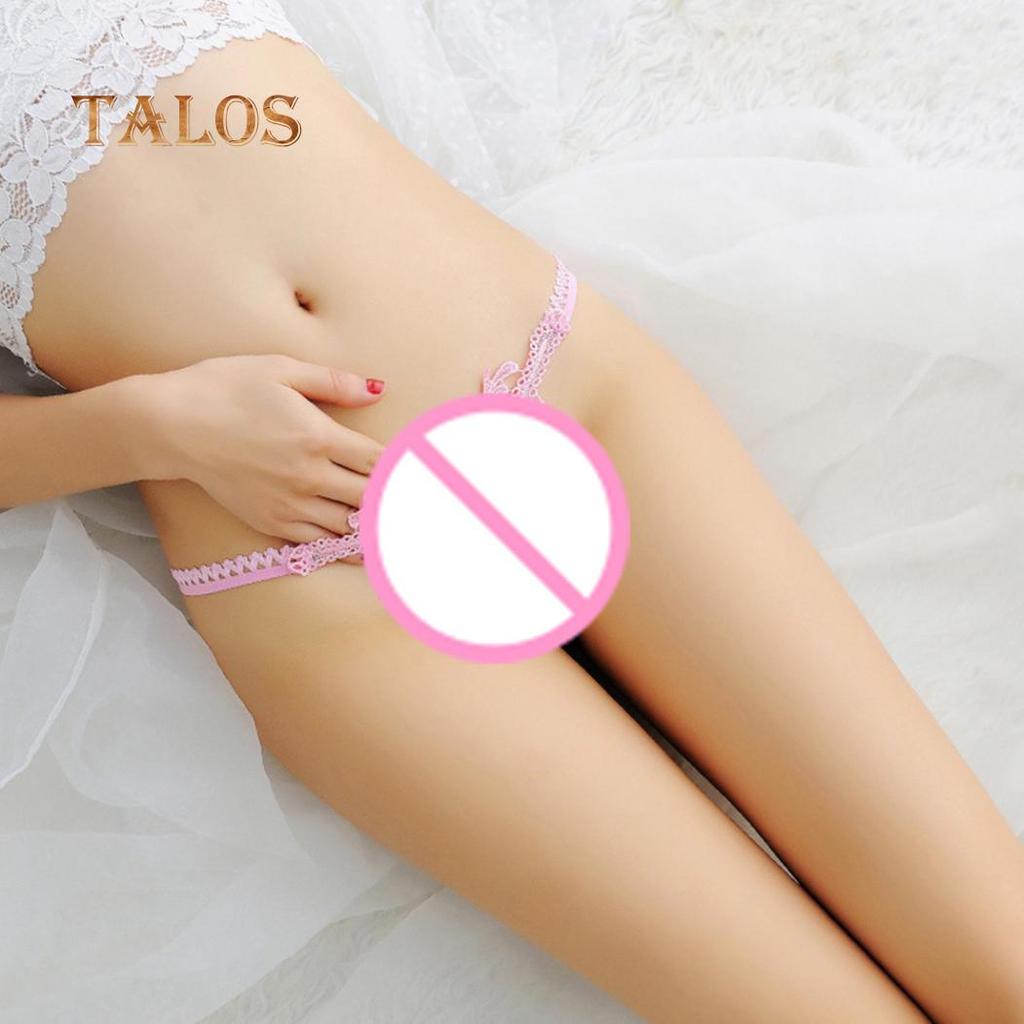 Sexy G-String Briefs Lady Imitation Pearl Flower Embroidered Tassel Underwear Female Clothing
