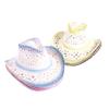 Popular European and American fashion hollow woven hat straw hat men's and women's classic outdoor western denim straw hat