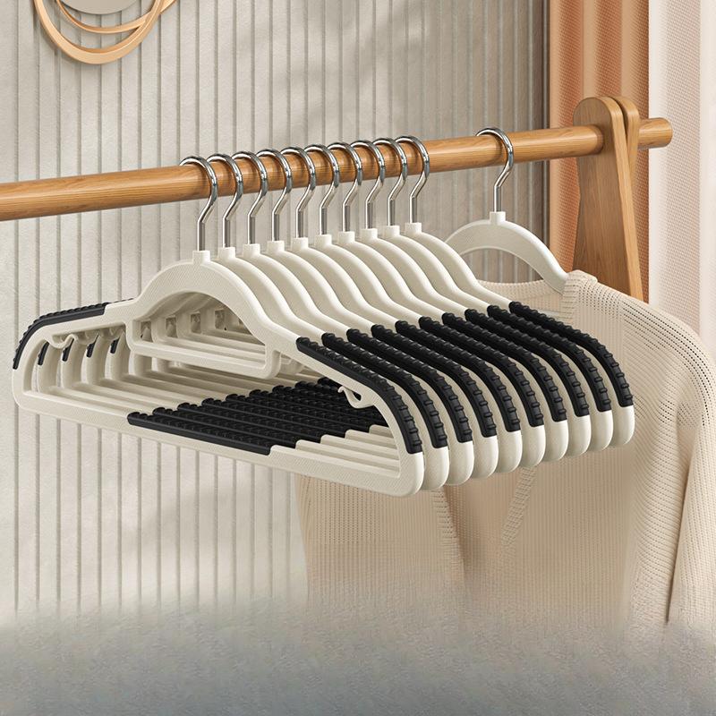 

Вішалка без слідів. Товста, нековзна вішалка для домашнього одягу, яку можна повертати. Багатофункціональна підтяжка для сухого та вологого одягу на широких плечах. 10set чорний