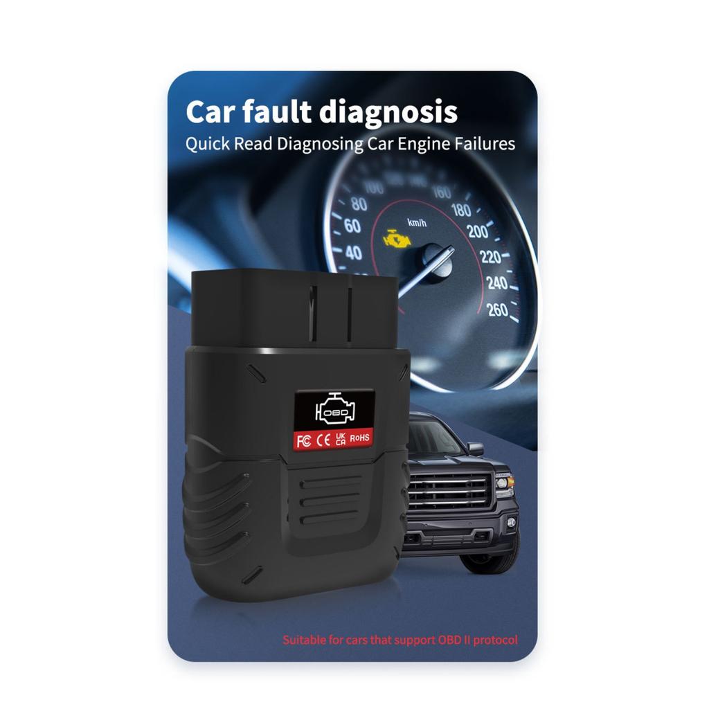 Wireless OBD2 Diagnostic Tool Bluetooth, IOS&Android&Windows 3000 Code Database Suitable Car Adapter Fault Code Reader Scan with OBDII/EOBD Protocol
