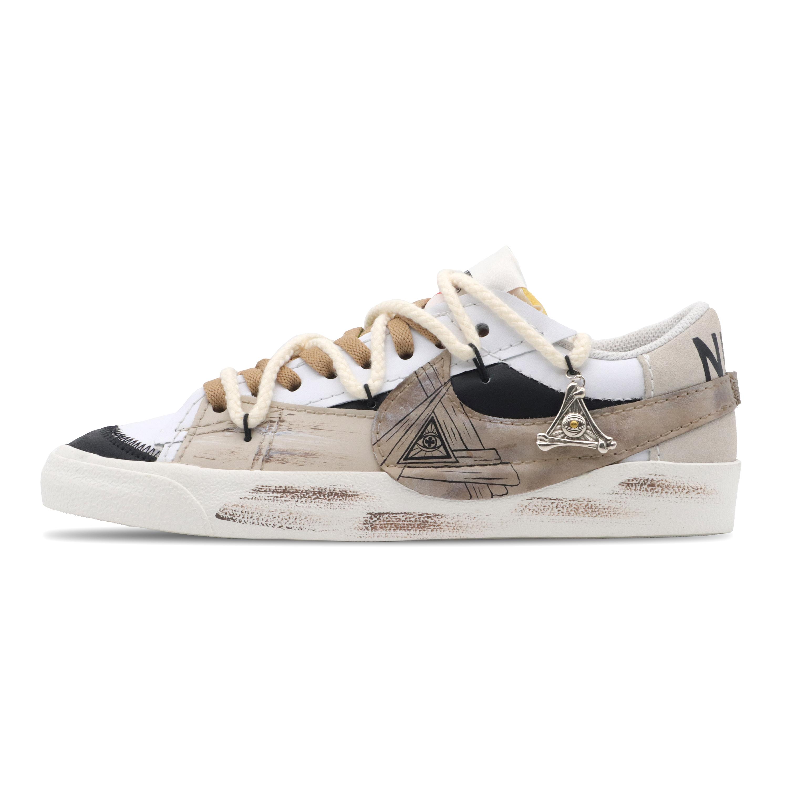 

Nike Blazer Slip Resistant, Abrasion Resistant, Lightweight Low top Skateboard Shoes Unisex White Brown DN2158-101(Team253-) 43
