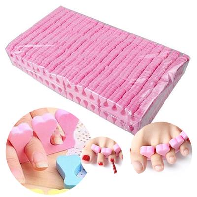 100Pairs/Set Soft Toe Separators Anti-Scratch Sponge Pedicure Toe Bulk Nail Art Finger Stretcher